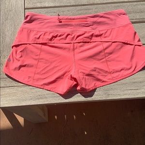 Pink Lululemon Speed Shorts